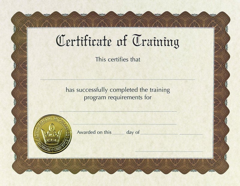 Great Papers! Training Certificate, Pre-Printed Gold Foil and Embossed, Certificate of Completion, for Awards and Achievements, 8.5â€x11â€, 6 Sheet Pack (930300)